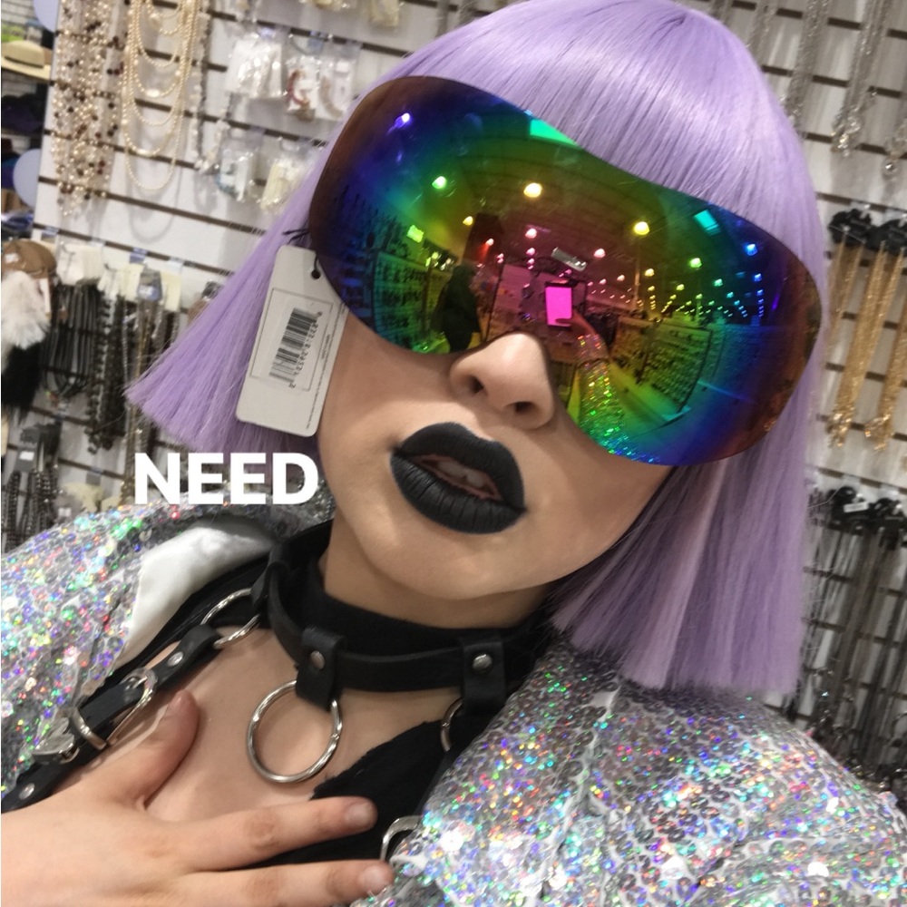 Futuristic Rainbow Visor Sunglasses - image 1